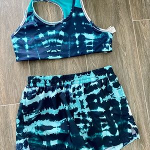 Old Navy Girls Blue Tie Dye Sports Bra Running 14
